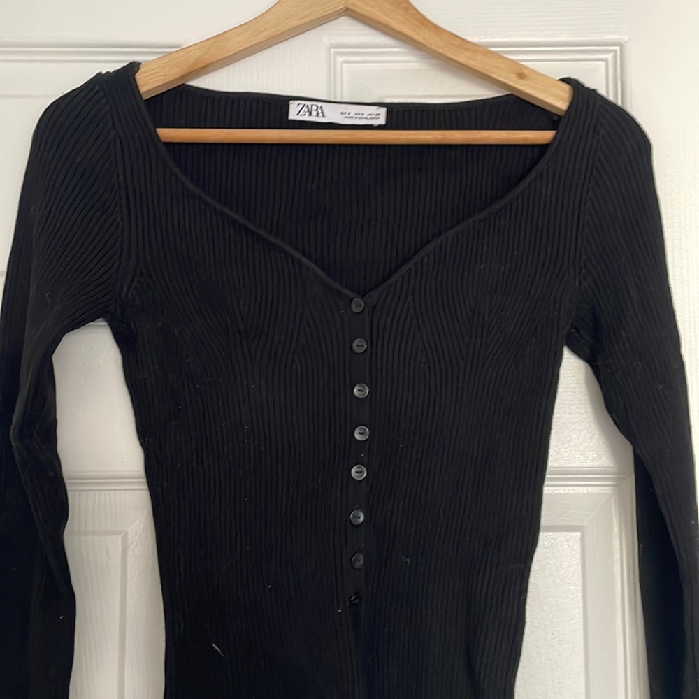 Black button down sweater